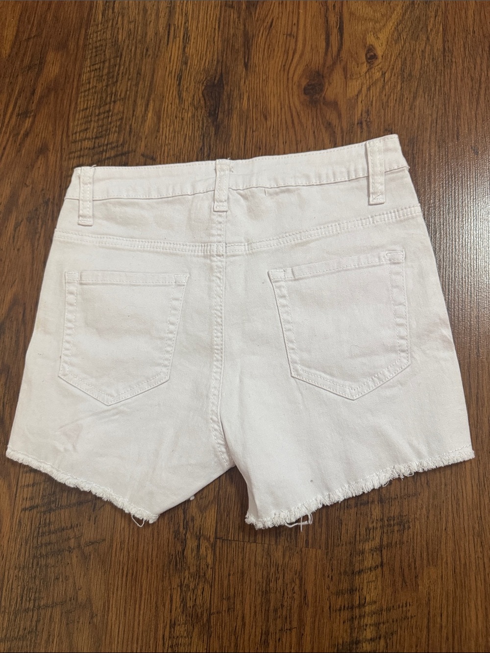 American Bazi White Distressed Denim Shorts with Black Side Stripes 18.T - Picture 4 of 4